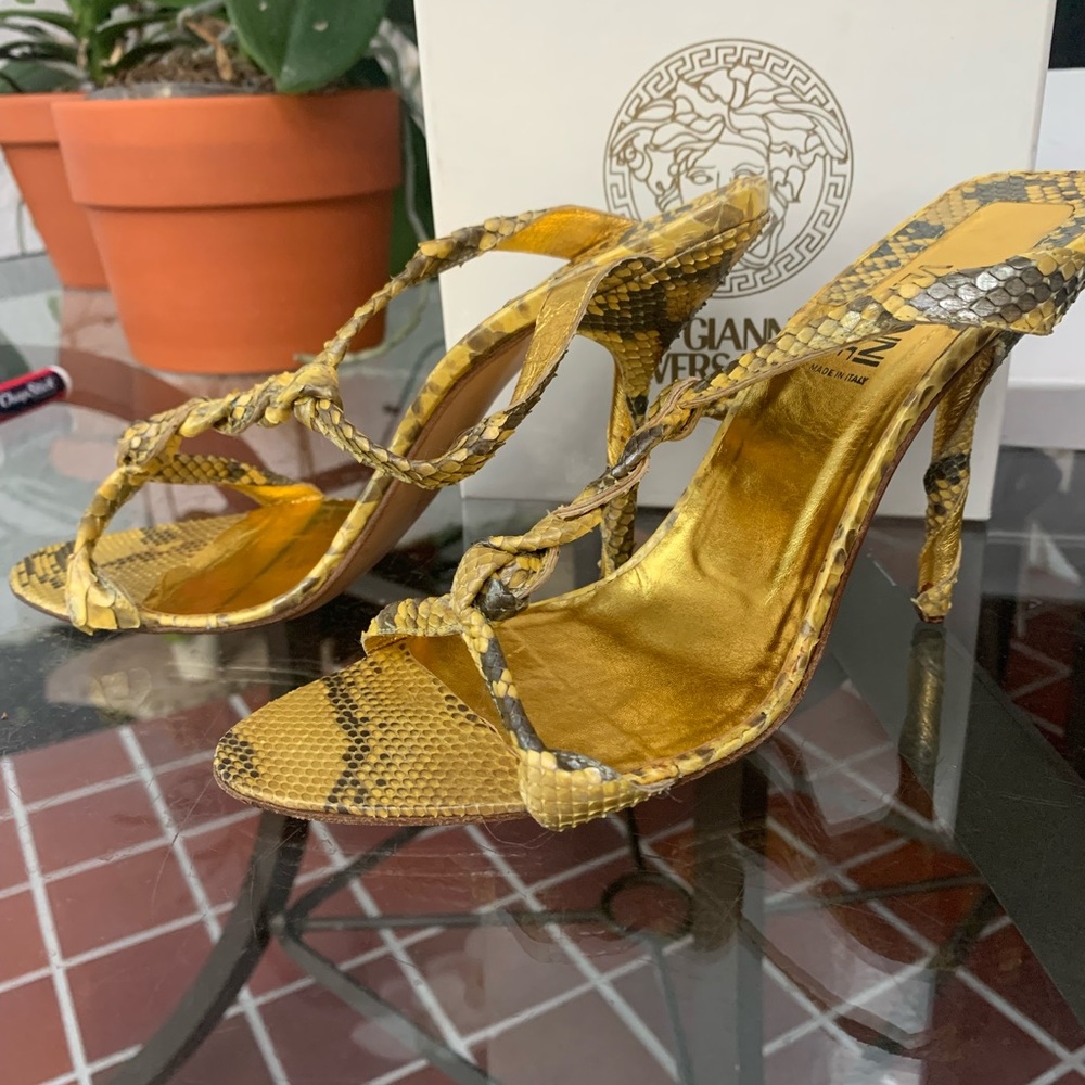 Versace Genuine Python Skin With Gold Leather Wra… - image 3